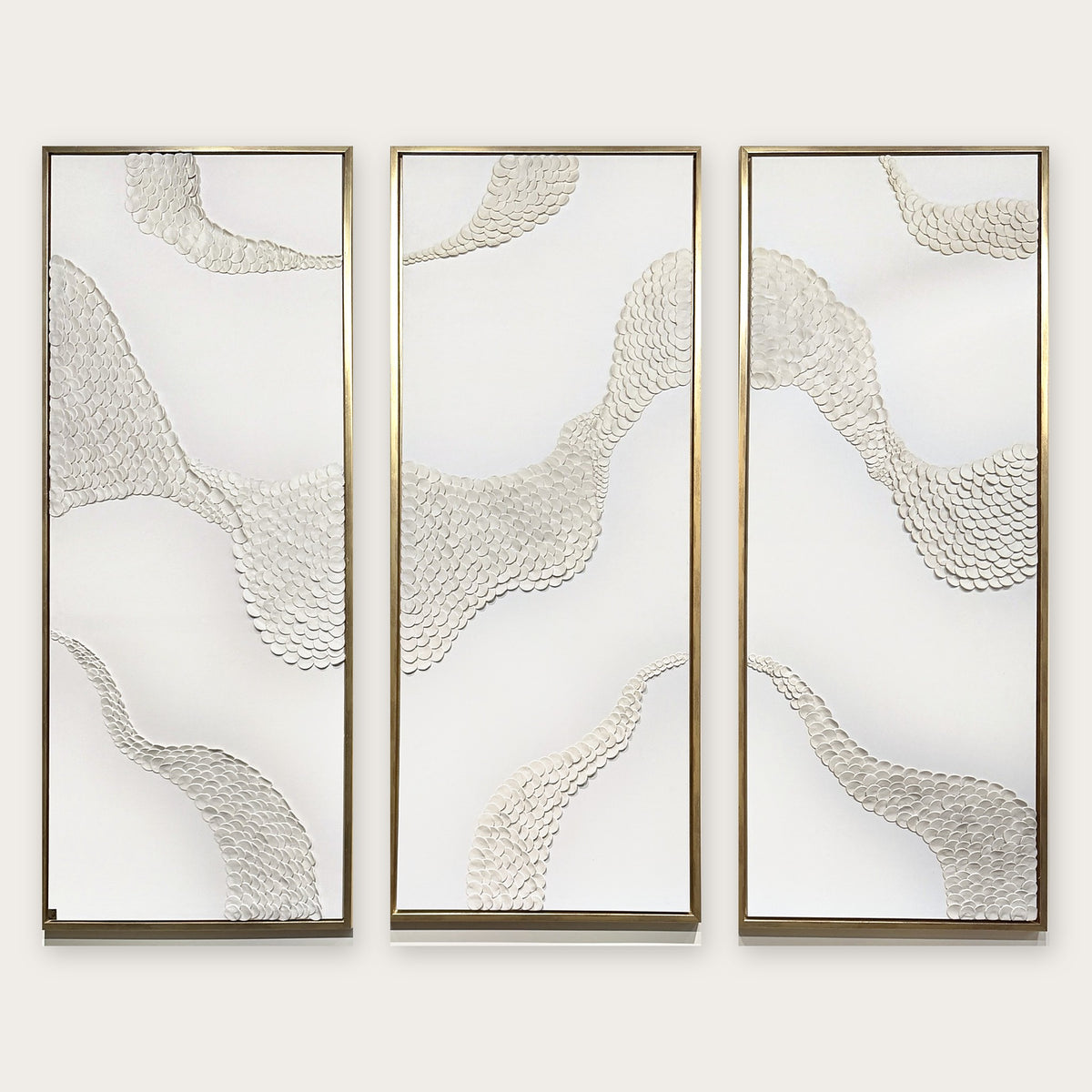 Cascade – Handmade 3D Relief Triptych | Set of 3